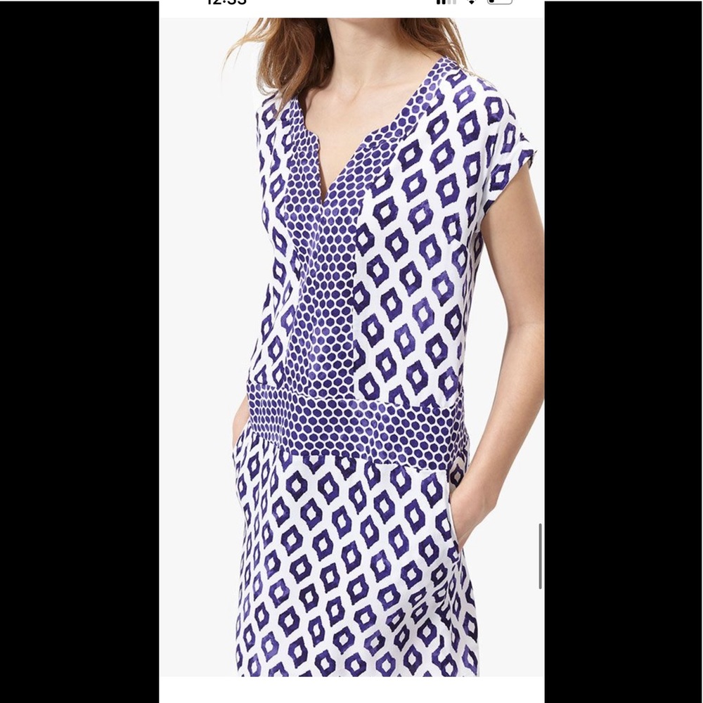 Joules Size 4 Agnes Shift Tunic Dress Ikat ink blue